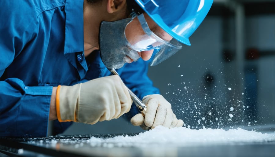 Job candidate meeting with hiring manager at Delta-9 gummy manufacturing facility