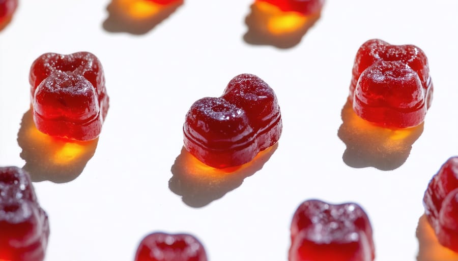 Laboratory technician testing Delta-9 gummy samples with precision equipment