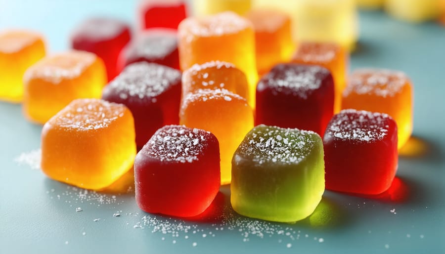 Professional team collaborating on cannabis product development in modern office